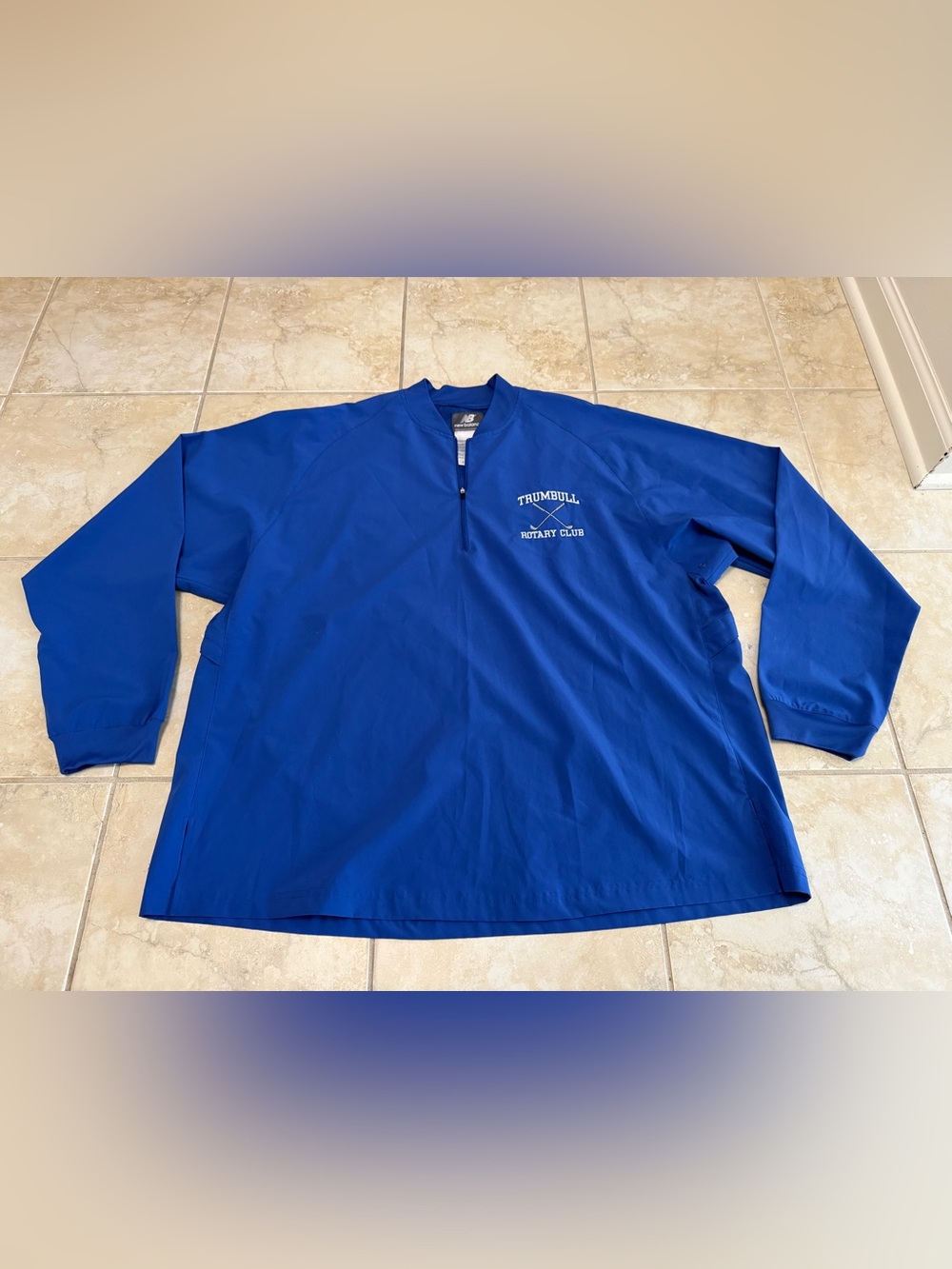 New Balance trumbull Rotary club Sweatshirt Mens XL  Blue Fleece 1/4 Zip